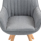 Bequemer Esszimmerstuhl aus grauem Stoff, 360° drehbar – CARSON FABRIC GREY