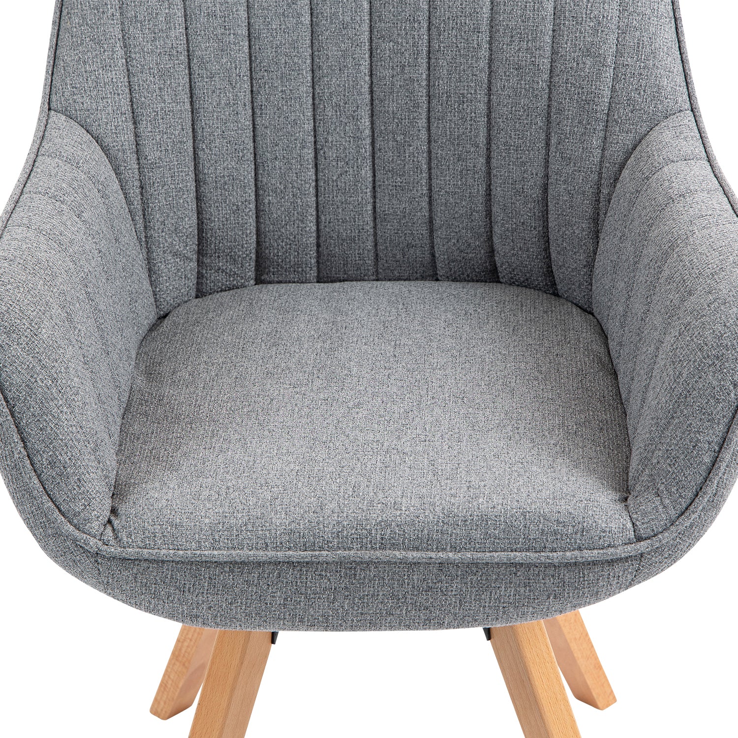 Bequemer Esszimmerstuhl aus grauem Stoff, 360° drehbar – CARSON FABRIC GREY