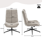 Adjustable leisure armchair in 360 ° swivel crushed caterpillar - Charlotte