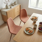 Lot de 4 chaises de salle à manger en tissu rouge doux, chaises de détente avec dossier et pieds métalliques assortis scandinave - CHARLTON