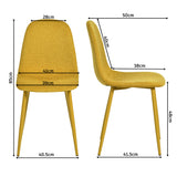 Set of 4 industrial dining chairs in suede - Charlton