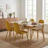 Set of 4 industrial dining chairs in suede - Charlton