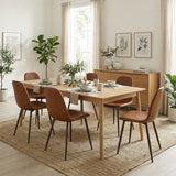 Set of 4 industrial dining chairs in suede - Charlton