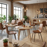 Set of 4 industrial dining chairs in suede - Charlton