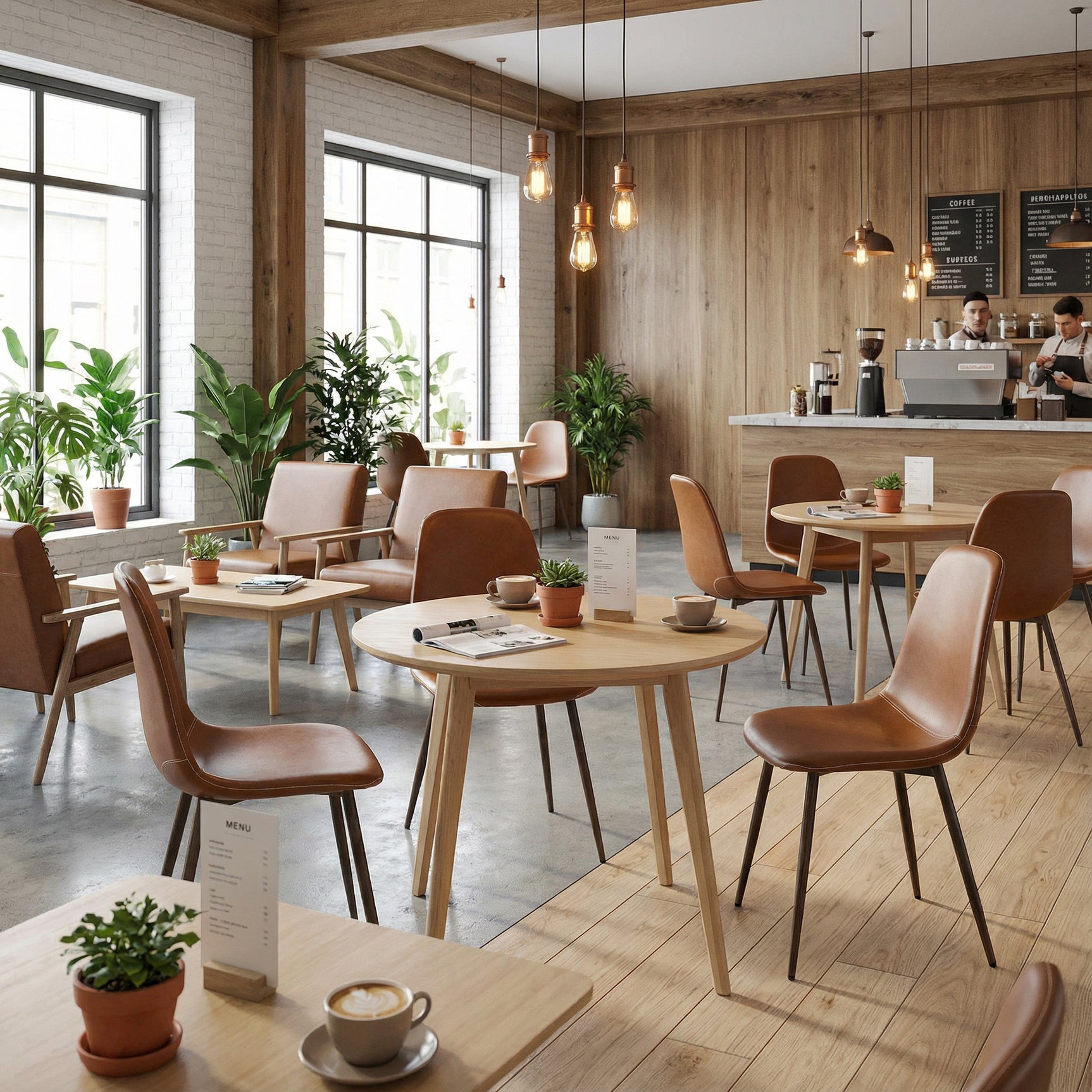 Set of 4 industrial dining chairs in suede - Charlton