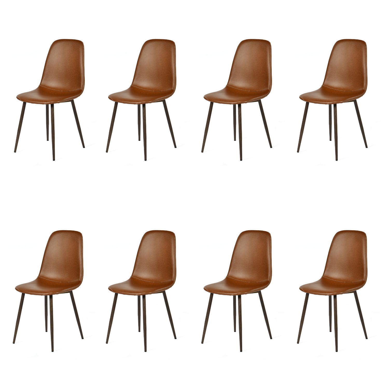 Set of 4 industrial dining chairs in suede - Charlton