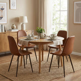 Set of 4 industrial dining chairs in suede - Charlton