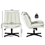 Fauteuil de relaxation réglable et pivotant avec accoudoirs et assise épaisse en chenille beige - CONFOD