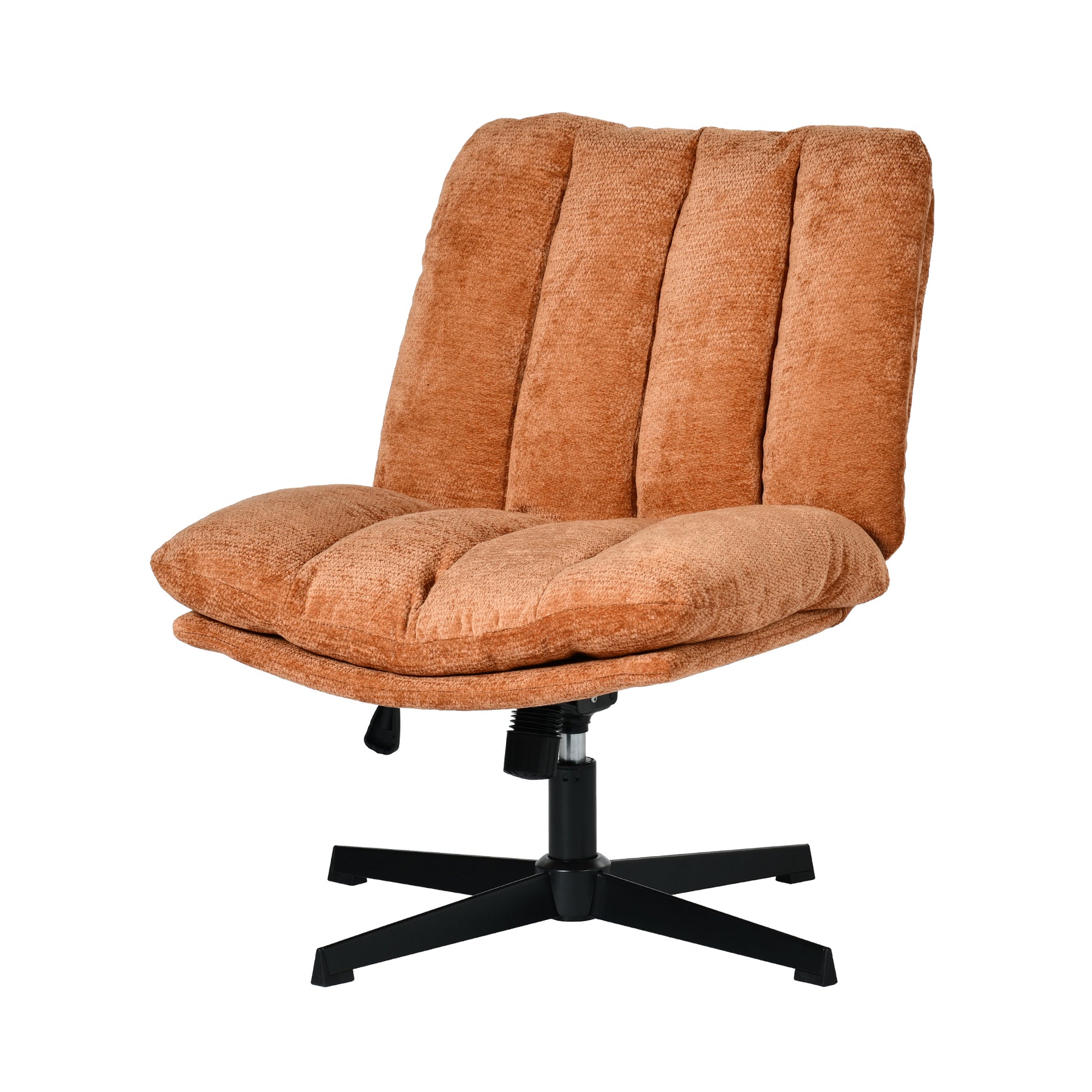 Fauteuil de relaxation réglable et pivotant avec accoudoirs et assise épaisse en chenille rouge - CONFOD