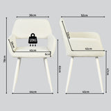 Set of 2 Scandinavian dining room armchairs with beige fabric armrests - Cromwell