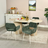 Set of 2 Scandinavian dining room armchairs with beige fabric armrests - Cromwell