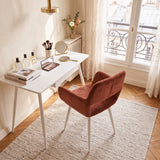 Set of 2 Scandinavian dining room armchairs with beige fabric armrests - Cromwell