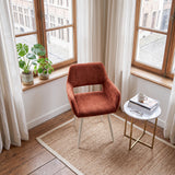 Set of 2 Scandinavian dining room armchairs with beige fabric armrests - Cromwell