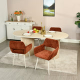 Set of 2 Scandinavian dining room armchairs with beige fabric armrests - Cromwell