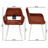 Set of 2 Scandinavian dining room armchairs with beige fabric armrests - Cromwell