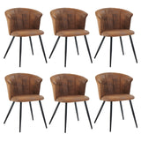 Set mit 6 industriellen Esszimmersesseln mit Wildlederarmlehnen – DONCIC