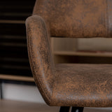 Lot de 4 fauteuils de salle à manger industriels avec accoudoirs en suédine - CROMWELL