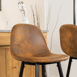 Set von 6 Industrial Bar Stools mit Wildlederdatei - Charlton Bar