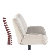 Swivel adjustable leisure chair with gray velvet armrests - Durothil