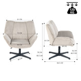 Swivel adjustable leisure chair with gray velvet armrests - Durothil