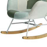 Scandinavian breastfeeding armchair with armrests in Aqua padded patchwork fabric - Epping
