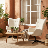 Adjustable Ergonomic Office Armchair Pivoting with fabric armrests white loop - Thomasina
