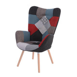 Skandinavischer Sessel mit Armlehnen im Stich Patchwork -Stoff - Funkel