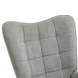 Scandinavian breastfeeding armchair with armrests in gray fabric with stitching - Funkel