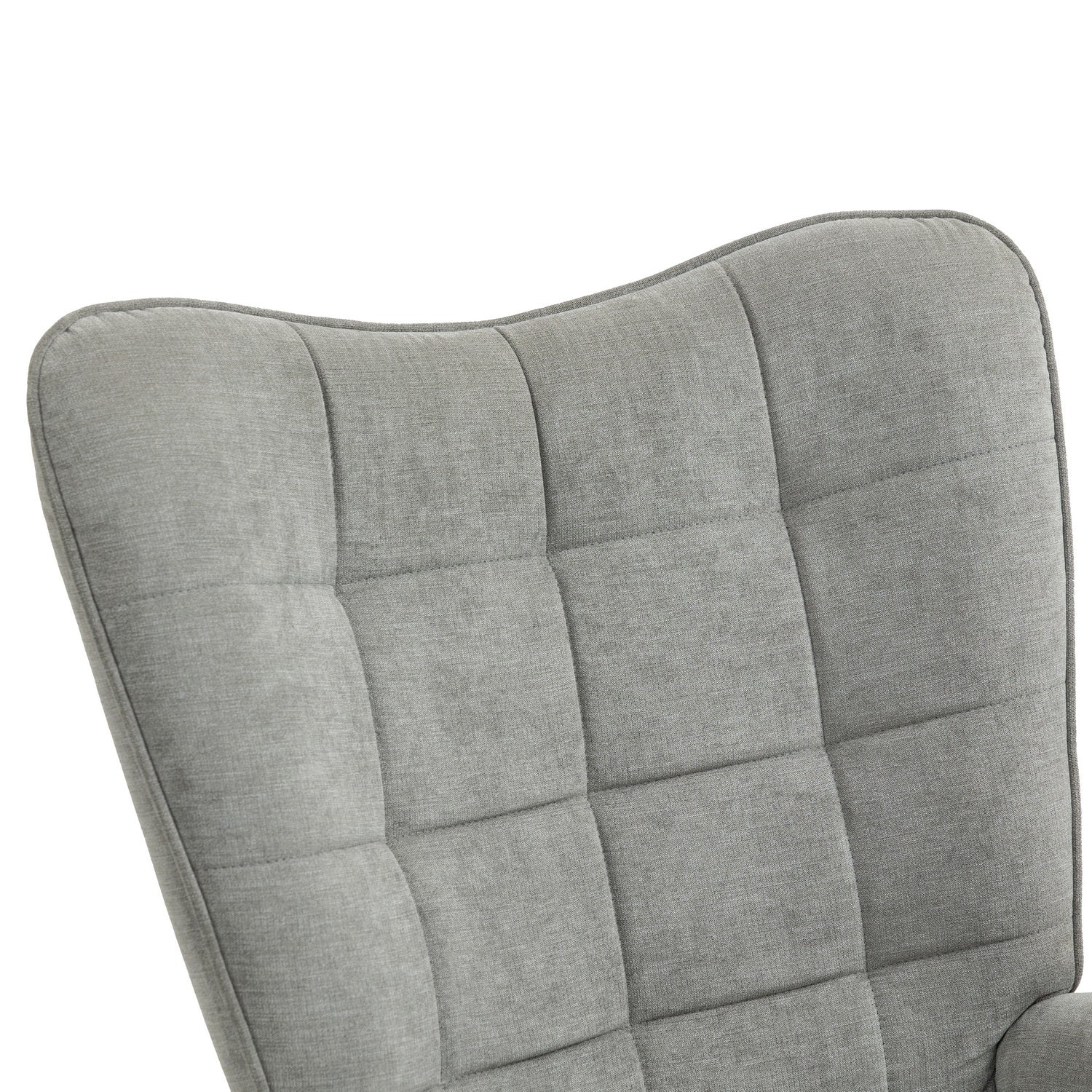 Scandinavian breastfeeding armchair with armrests in gray fabric with stitching - Funkel
