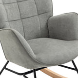 Scandinavian breastfeeding armchair with armrests in gray fabric with stitching - Funkel