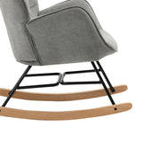 Scandinavian breastfeeding armchair with armrests in gray fabric with stitching - Funkel