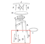 HAILEY 29 chair legs - 8PCS