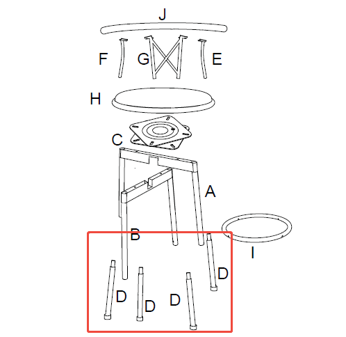 HAILEY 29 chair legs - 8PCS