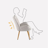 Fauteuil scandinave avec accoudoirs en tissu gris à surpiqûres - KANAS