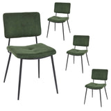 Set of 4 industrial dining room chairs in green fabric - KAROMI