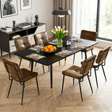 Set of 6 industrial suede dining room chairs - KAROMI