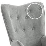 Fauteuil scandinave avec accoudoirs en tissu gris capitonné - KAS