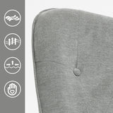 Fauteuil scandinave avec accoudoirs en tissu gris capitonné - KAS