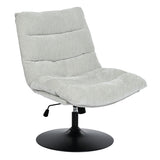 Fauteuil de loisirs réglable en tissu chenille gris pivotant à 360° - LAMBERY