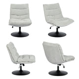 Fauteuil de loisirs réglable en tissu chenille gris pivotant à 360° - LAMBERY