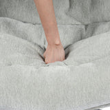 Fauteuil de loisirs réglable en tissu chenille gris pivotant à 360° - LAMBERY
