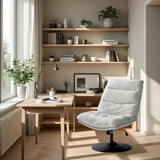 Fauteuil de loisirs réglable en tissu chenille gris pivotant à 360° - LAMBERY