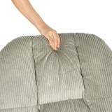 Fauteuil à bascule scandinave en velours côtelé avec accoudoirs pour salon ou chambre à coucher, gris - LITHOPS