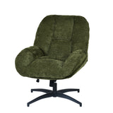 Fauteuil de bureau pivotant scandinave avec accoudoirs en tissu chenille, réglable, vert - LITHOPS FIX