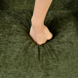 Fauteuil à bascule scandinave en tissu chenille avec accoudoirs pour salon ou chambre à coucher, vert - LITHOPS
