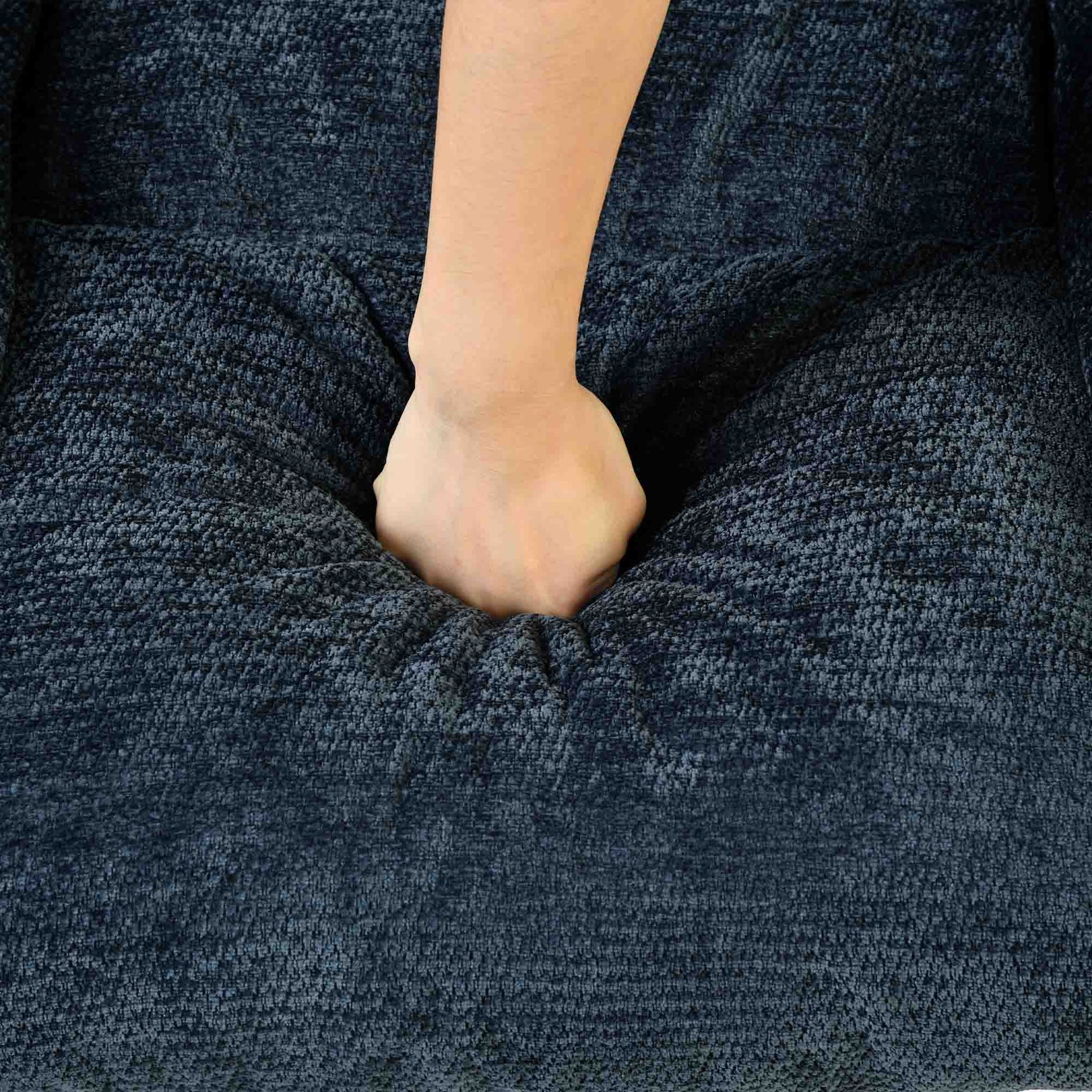 Lot de 2 fauteuil à bascule scandinave en tissu chenille avec accoudoirs pour salon ou chambre à coucher, bleu - LITHOPS
