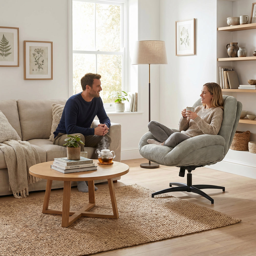 Einstellbare ergonomische Büro -Sessel mit Stoff Armlehnen weiße Schleife - Thomasina