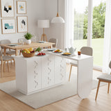 Bureau d'angle pivotant en L blanc de 110 cm, avec 3 placards de rangement, portes à fermeture douce et étagères réglables, idéal pour un bureau ou un studio de beauté