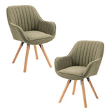 Set aus 2 bequemen Esszimmerstühlen aus grünem Stoff, 360° drehbar – CARSON FABRIC GREEN 2STK