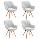 Set of 4 comfortable dining room chairs in beige fabric, 360° swivel - CARSON FABRIC BEIGE 4PCS